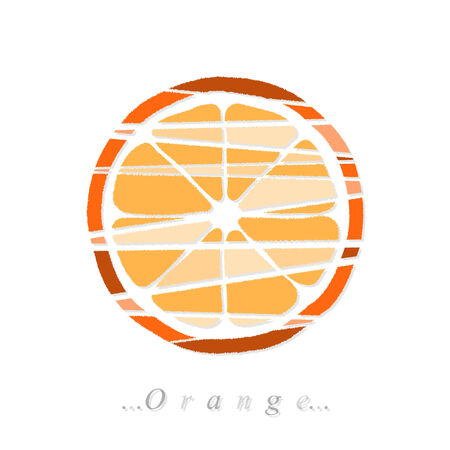 Vector of fruit, orange icon on isolated white backgroundのイラスト素材
