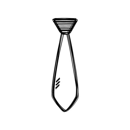 Vector of sketch doodle, necktie icon on isolated backgroundのイラスト素材