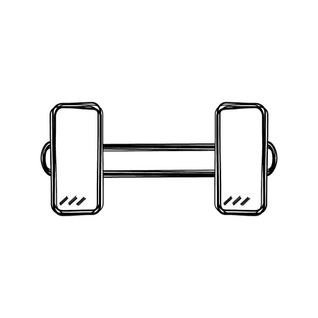 Vector of sketch doodle, dumbbell icon on isolated backgroundのイラスト素材