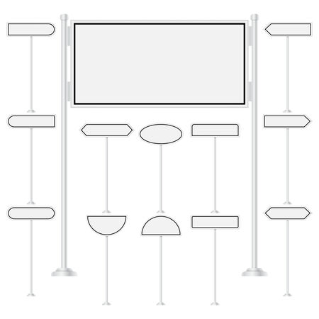 Vector set of signpost on isolated white backgroundのイラスト素材