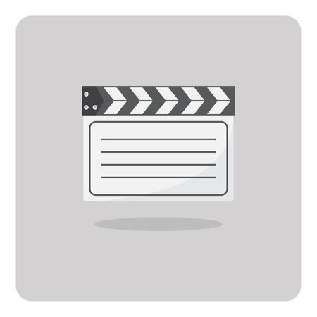 Vector of flat icon clapper board on isolated backgroundのイラスト素材