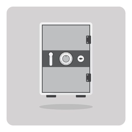 Vector of flat icon, metal safe box on isolated backgroundのイラスト素材