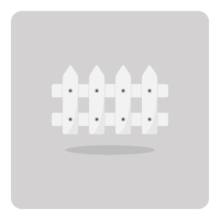 Vector of flat icon, white fence on isolated backgroundのイラスト素材