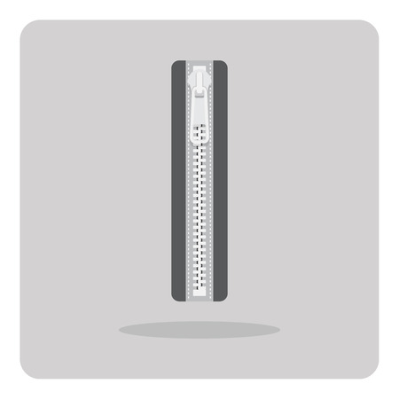 Vector of flat icon, zipper on isolated backgroundのイラスト素材
