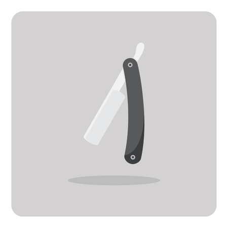 Vector of flat icon, straight razor on isolated backgroundのイラスト素材