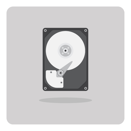 Vector of flat icon, hard disk drive on isolated backgroundのイラスト素材