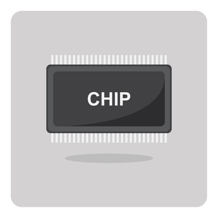 Vector of flat icon, chip for printed circuit board on isolated backgroundのイラスト素材