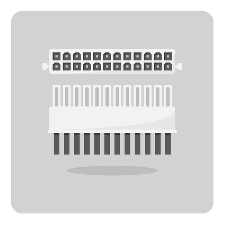 Vector of flat icon, ATX power connector for power supply on isolated backgroundのイラスト素材