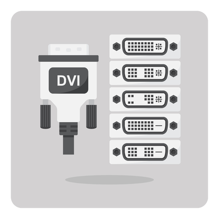 Vector of flat icon, DVI connector on isolated backgroundのイラスト素材