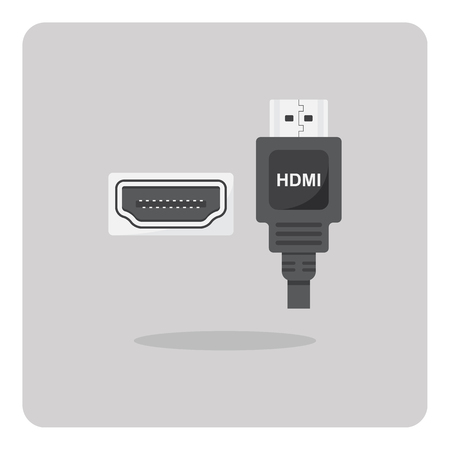 Vector of flat icon, HDMI connector on isolated backgroundのイラスト素材