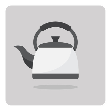 Vector of flat icon, kettle on isolated backgroundのイラスト素材