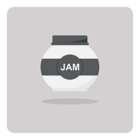 Vector of flat icon, Fruit jam bottle on isolated backgroundのイラスト素材