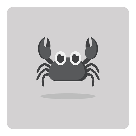 Vector of flat icon, Cute crab on isolated backgroundのイラスト素材