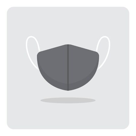 Medical mask for protection Coronavirus (COVID-19) or pollution, Surgical face mask, Vector design of flat icon on isolated background.のイラスト素材