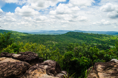 Summer landscape. Green hill and blue skyの写真素材