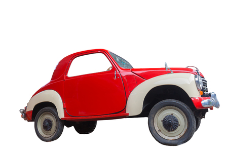 Old sports car On a white backgroundの写真素材
