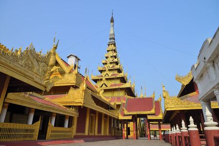 Mandalay Palace, newly built, Myanmar.のeditorial素材