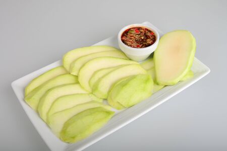 Mangoes with Sweet fish sauceの写真素材
