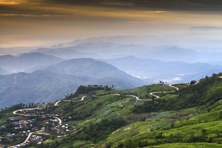 Mountain road at  phu tubberk in Phu Hin Rong Kla National Park Phetchabun Province Asia Thailandの写真素材