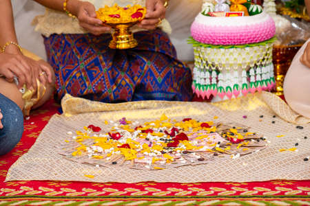 Wedding Dowry, The Dowry Marriage in Thailand, Thailand wedding, ceremony.の写真素材