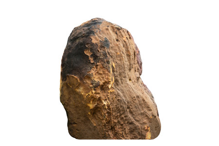 Stone,  brown stone isolated  on white backgroundの写真素材