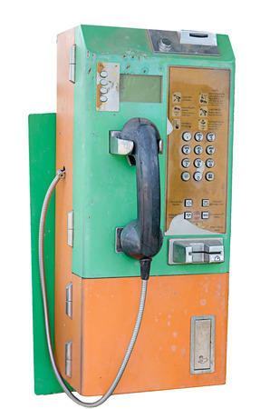 public telephone card in Thailand isolated on white backgroundの写真素材