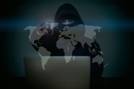 Close up select hand hacker stealing data security conceptの写真素材