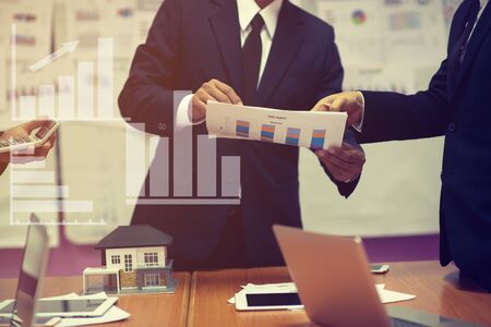 Business teamwork when planning a strategy for the future of the business in the officeの写真素材