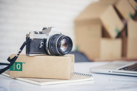 Online service marketing in delivery departmentの写真素材