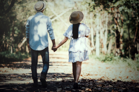 happy romantic couple in love at the lake outdoorの写真素材