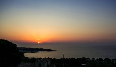 Sunset at Saint Ambroggio, Corseの写真素材