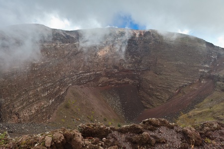 View of Vesuvius crater in Naples, Italy の写真素材