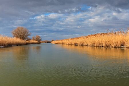 a river channel in Danube Delta, Romania