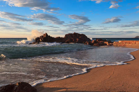 a beautiful sunrise on a wild beach