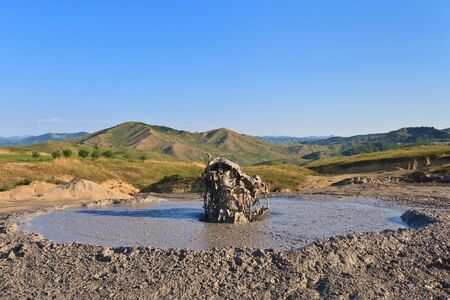 Strange landscape produced bu active mud volcanoes