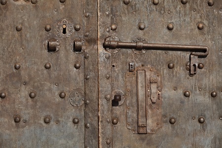 medieval metal door in the Pisa, Italy