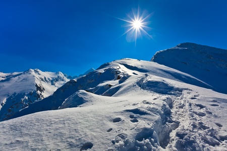 View from Negoiu peak in winter. Fagaras Mountains, Southern Carpathians, Romania の写真素材