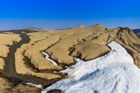 Mud Volcanoes in winter. Location: Buzau Romania