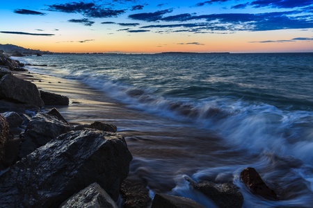 a beautiful sunrise on a wild beach
