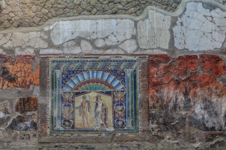 Wall Mosaic of Neptune and Amphitrite from Herculaneum の写真素材