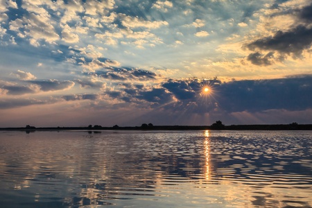 a beautiful sunrise in the Danube Delta, Romania