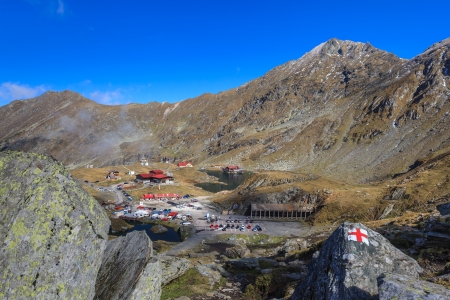 Landscape from Balea Lake in Fagaras Mountains, Romania. 
