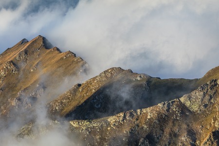 mountain landscape in the Carpathian Mountains, Fagaras, Romaniaの写真素材