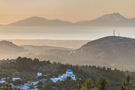 a beautiful sunset in Kos island, Greeceの写真素材