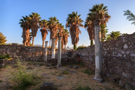 ancient Agora in Kos island in Greeceの写真素材