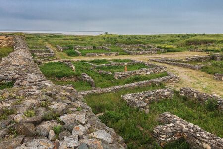 Roman ruins of Histria citadel. Dobrogea, Romaniaの写真素材