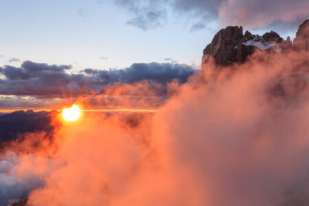 sunset landscape from Rosetta Mountain - San Martino di Castrozza, Italy