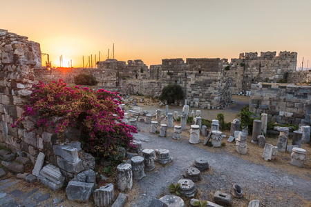 Ruins in the fortress of Kos, Greeceの写真素材