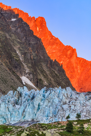 Argentiere Glacier view, Chamonix, Mont Blanc Massif, Alps, Franceの写真素材