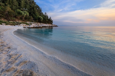 Porto Vathy Marble Beach in Thassos Islands, Greeceの写真素材